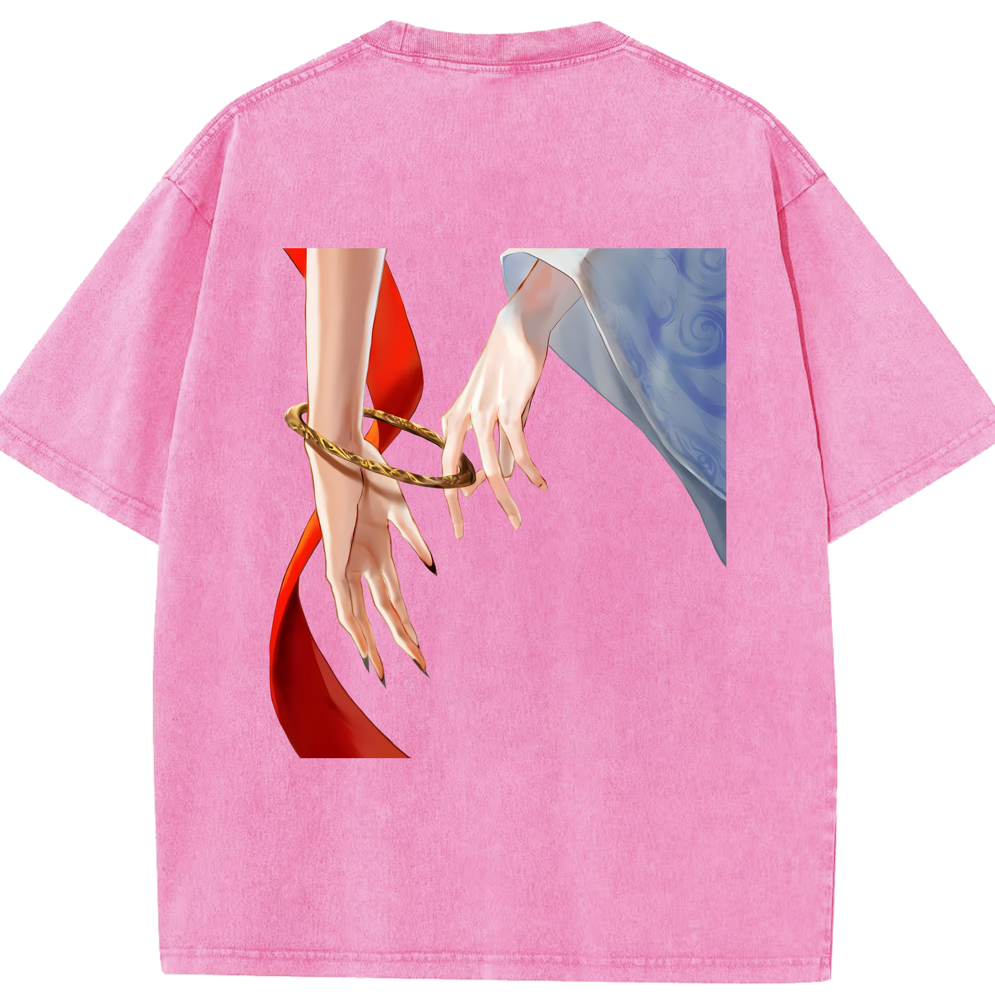 （画像用） Ne Zha 2 ナタ 魔童の大暴れ 綿100% ヴィンテージ風 半袖Tシャツ（背面プリント）